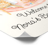 Boho Minimalistisch Kinderzimmer Girl Babydusche Poster (Ecke)