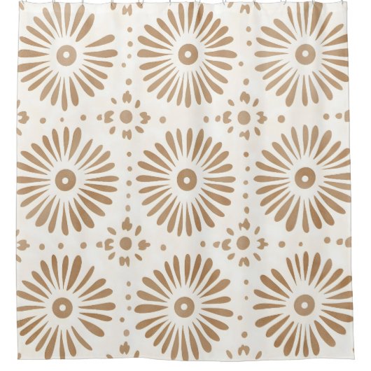 Boho Minimalistisch Mandala Duschvorhang (Vorderseite)