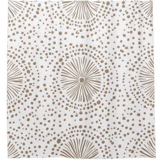 Boho Minimalistisch Mandala Duschvorhang (Vorderseite)