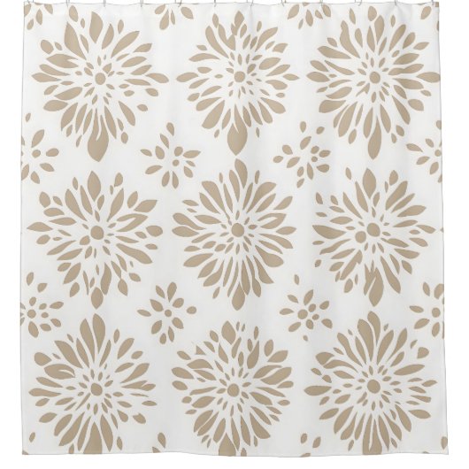 Boho Minimalistisch Mandala Duschvorhang (Vorderseite)