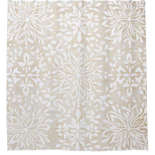 Boho Minimalistisch Mandala Duschvorhang (Vorderseite)