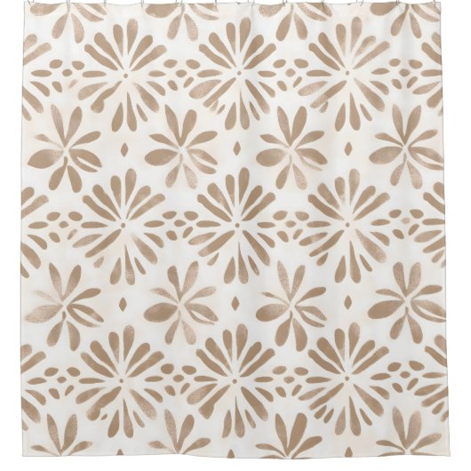 Boho Minimalistisch Mandala Duschvorhang (Vorderseite)