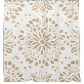 Boho Minimalistisch Mandala Duschvorhang (Vorderseite)