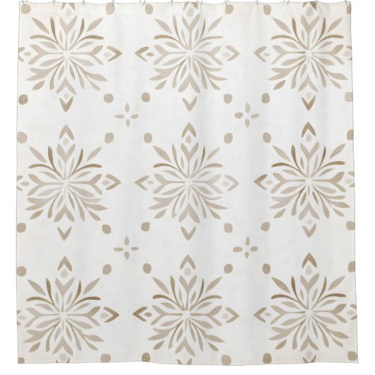 Boho Minimalistisch Mandala Duschvorhang (Vorderseite)