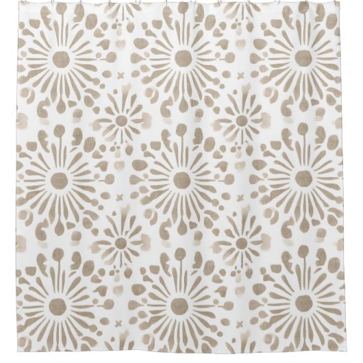 Boho Minimalistisch Mandala Duschvorhang (Vorderseite)