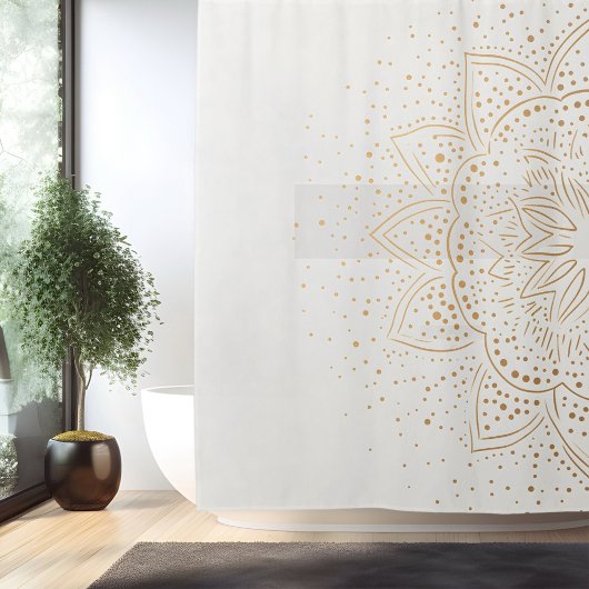 Boho Minimalistisch Mandala Duschvorhang