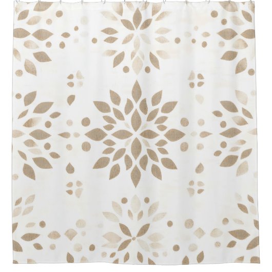 Boho Minimalistisch Mandala Duschvorhang (Vorderseite)