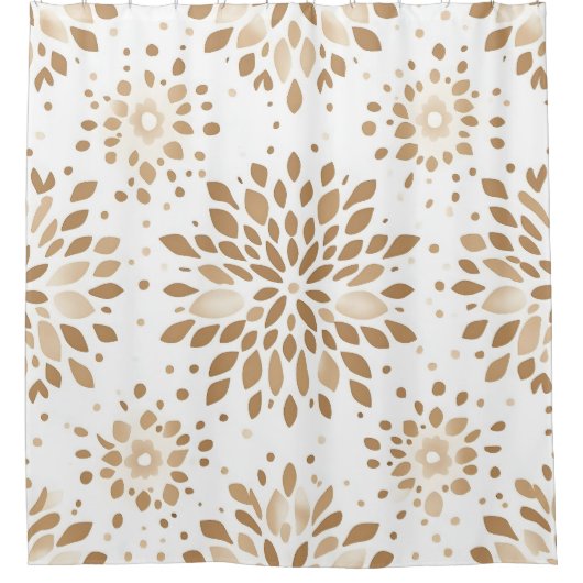 Boho Minimalistisch Mandala Duschvorhang (Vorderseite)
