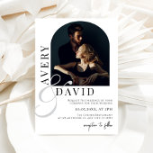 Boho Minimalistisch Modern Wedding Foto Arched Einladung