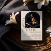 Boho Minimalistisch Modern Wedding Foto Arched Einladung
