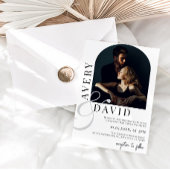 Boho Minimalistisch Modern Wedding Foto Arched Einladung