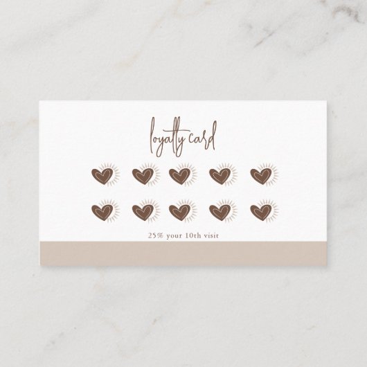 Boho Minimalistisch Monstera Leaf Shadow Loyalty Visitenkarte (Rückseite)