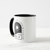 Boho Minimalistisch Moon Black and White Affirmati Tasse (Vorderseite Links)