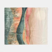 Boho Minimalistisch Mountain - Erthy Nature Inspir Fleecedecke (Vorderseite (Horizontal))