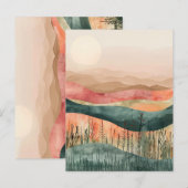 Boho Minimalistisch Mountain - Erthy Nature Inspir Postkarte (Vorne/Hinten)