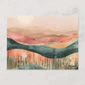 Boho Minimalistisch Mountain - Erthy Nature Inspir Postkarte (Rückseite)