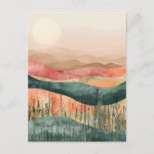 Boho Minimalistisch Mountain - Erthy Nature Inspir Postkarte (Vorderseite)
