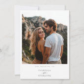 Boho Minimalistisch Mountain Sunset Foto Hochzeit Einladung (Vorderseite)