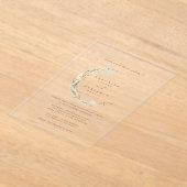 Boho Minimalistisch Mute Blue & Dried Grass Weddin Acryleinladungen (Ablage )