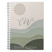 Boho Minimalistisch, Name des Monogrammschrift-Log Notizblock (Vorderseite)