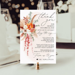 Boho Minimalistisch Napkin Dankeschön-Karte Menükarte