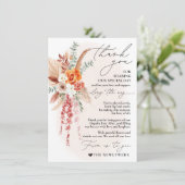 Boho Minimalistisch Napkin Dankeschön-Karte Menükarte (Stehend Vorderseite)