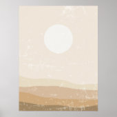 Boho Minimalistisch neutrale Sonnencreme Art Poster (Vorne)
