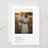 Boho Minimalistisch QR Code Foto Save The Date (Vorderseite)