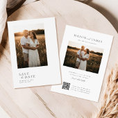 Boho Minimalistisch QR Code Foto Save The Date