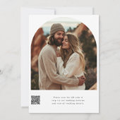 Boho Minimalistisch QR Code Foto Wedding Einladung (Rückseite)