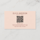 Boho Minimalistisch QR Code Terracotta Einmaliges Visitenkarte (Rückseite)