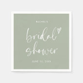 Boho Minimalistisch Sage Green Brautparty Serviette (Vorderseite)