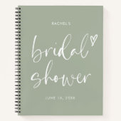 Boho Minimalistisch Sage Green Script Brautparty Notizblock (Vorderseite)