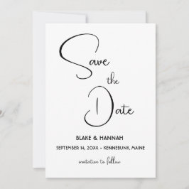 Boho Minimalistisch Save the Date Handgeschriebene Einladung