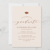 Boho Minimalistisch Script Terracotta Graduation P Einladung (Vorderseite)