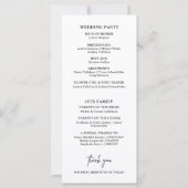 Boho Minimalistisch Simple Elegant Wedding Program (Rückseite)