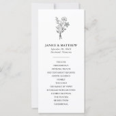 Boho Minimalistisch Simple Elegant Wedding Program (Vorderseite)