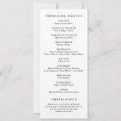 Boho Minimalistisch Simple Elegant Wedding Program (Rückseite)
