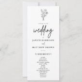 Boho Minimalistisch Simple Elegant Wedding Program (Vorderseite)