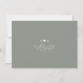 Boho Minimalistisch Simple Sage Green Foto Wedding Save The Date (Rückseite)