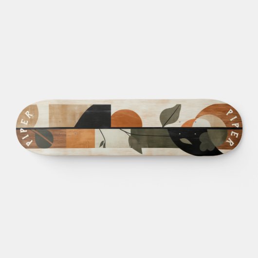 Boho Minimalistisch Skateboard - Earthy Geometric  (Horizontal)