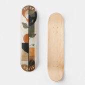 Boho Minimalistisch Skateboard - Earthy Geometric  (Vorderseite)
