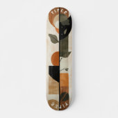 Boho Minimalistisch Skateboard - Earthy Geometric (Vorne)