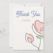 Boho Minimalistisch Spring Floral Wedding Dankeskarte (Vorderseite)