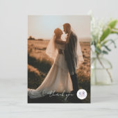 Boho Minimalistisch Spring Floral Wedding Dankeskarte (Stehend Vorderseite)