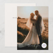 Boho Minimalistisch Spring Floral Wedding Dankeskarte (Vorne/Hinten)
