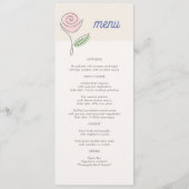Boho Minimalistisch Spring Floral Wedding Menükarte (Vorderseite)