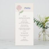 Boho Minimalistisch Spring Floral Wedding Menükarte (Stehend Vorderseite)