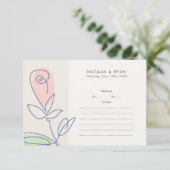 Boho Minimalistisch Spring Floral Wedding RSVP Karte (Stehend Vorderseite)