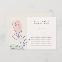 Boho Minimalistisch Spring Floral Wedding RSVP Karte